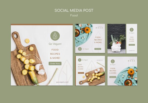 收藏Instagram发布纯素食物的收集营养社交媒体帖子Instagram