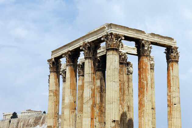 废墟雅典著名的寺庙神龛建筑希腊