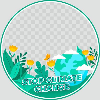 平面设计气候变化脸谱框架社交媒体气候变化网站