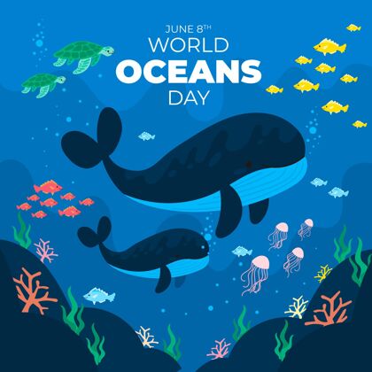国际平面世界海洋日插图海洋日海洋环境