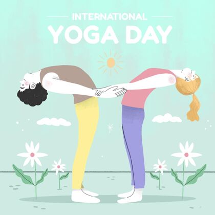 国际瑜伽日手绘国际瑜伽日插图国际放松活动