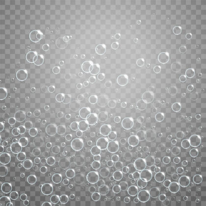水滴孤立的气泡漂浮背景反射肥皂剪辑路径