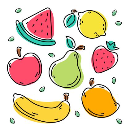 收藏手绘水果系列营养美味食品