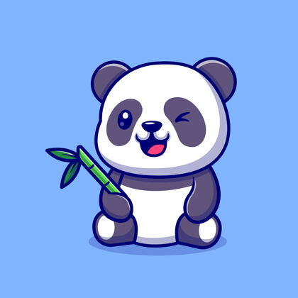 食物可爱的熊猫和竹子竹子食草动物哺乳动物