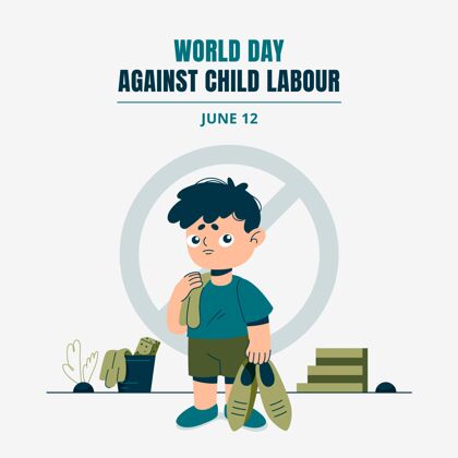 假日有机平面世界反童工日插画全球活动公寓