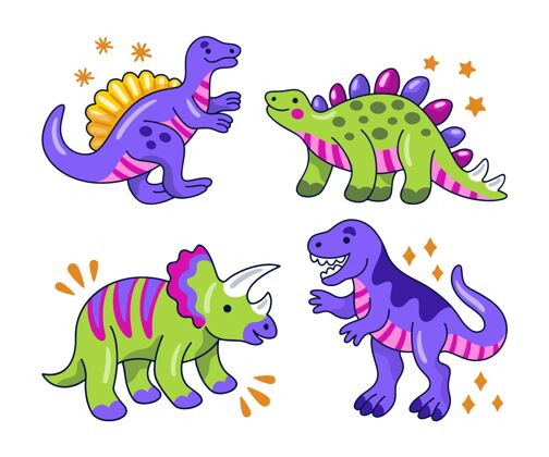 卡通收集创意动物贴纸设置包恐龙