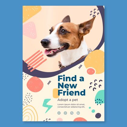 国内采用宠物海报模板救援小狗狗