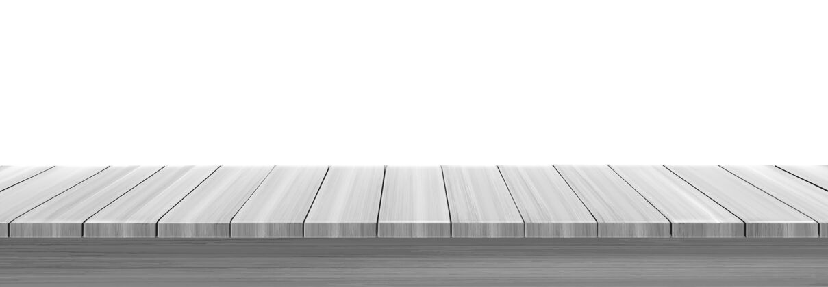 空白白色背景上的木制桌面桌子或架子木材水平甲板