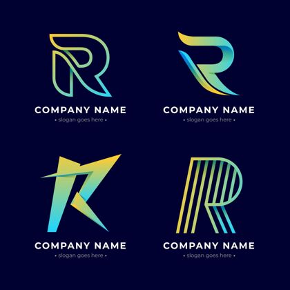 公司标识渐变色r标志集品牌企业标识品牌