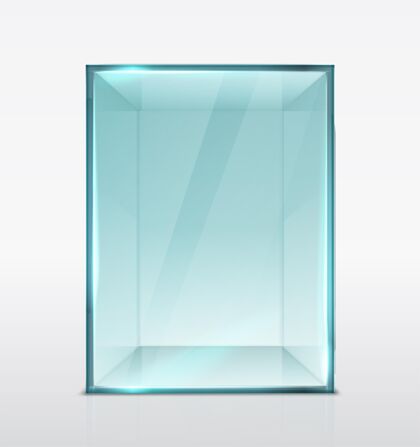 白色玻璃盒子立方体为演示隔离透明透明无人矩形