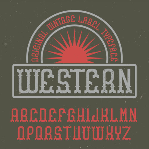 字体复古标签字体命名为西方排版类型西方