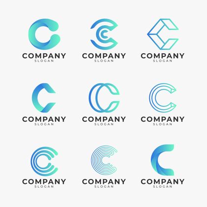 Corporateidentity渐变色c标志模板包Logo模板CLogoBranding