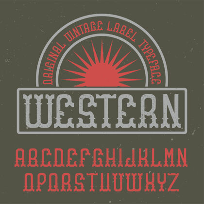 字体复古标签字体命名为西方排版类型西方