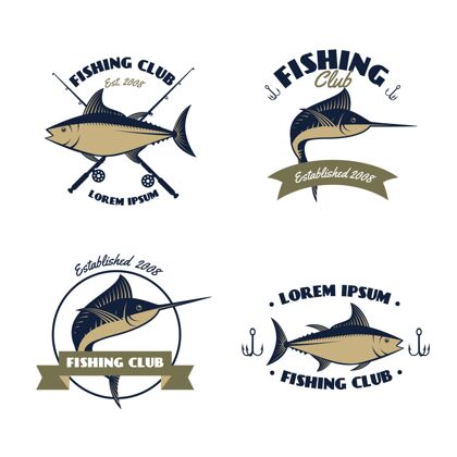 年份钓鱼俱乐部徽章系列收集邮票贴纸