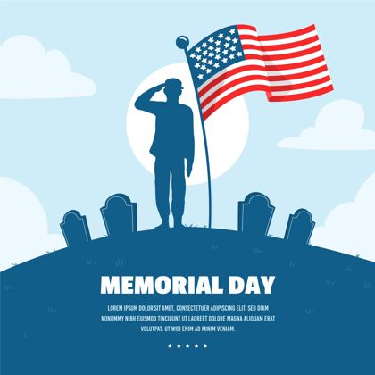 美国手绘美国阵亡将士纪念日插图5月31日节日阵亡将士纪念日