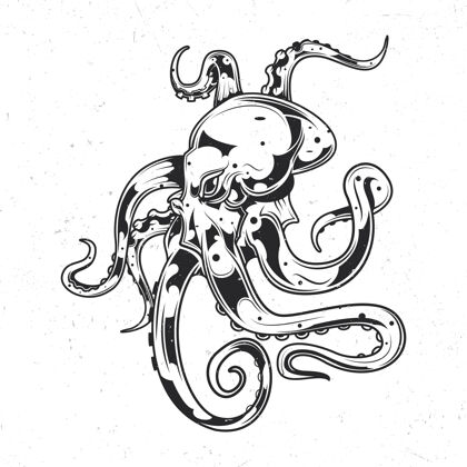 自然带章鱼图案的独立徽章触角吉祥物动物