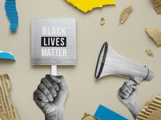 黑人权力顶视图黑色生活物质文本停止种族主义黑人生命问题运动