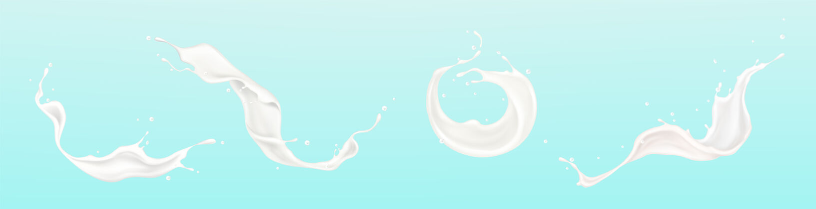 形状香草牛奶或白色油漆飞溅的插图集香草集卷曲