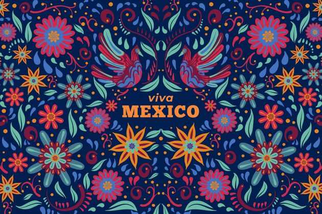 背景平淡的墨西哥背景节日纪念平面设计