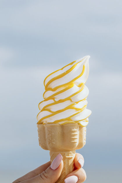 美味夏季供应软冰淇淋漩涡甜点香草