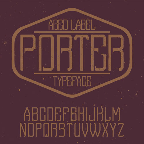 风格复古字母和标签字体命名波特字母排版哥特式