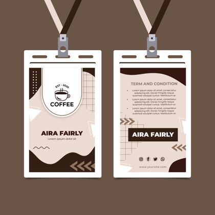 咖啡咖啡店身份证模板身份证美味随时打印