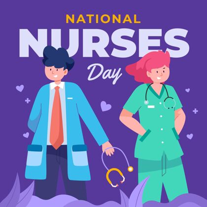 健康专家平面全国护士节插画护理者公寓全国护士日