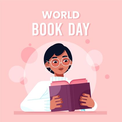 世界图书日平面世界图书日插画庆祝故事小说