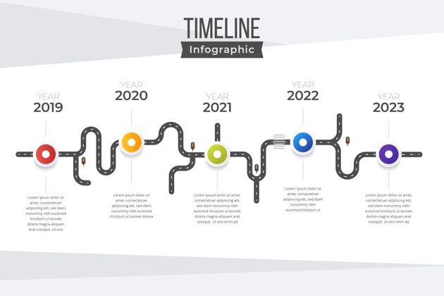 过程平面时间线信息图形模板市场营销信息平面设计