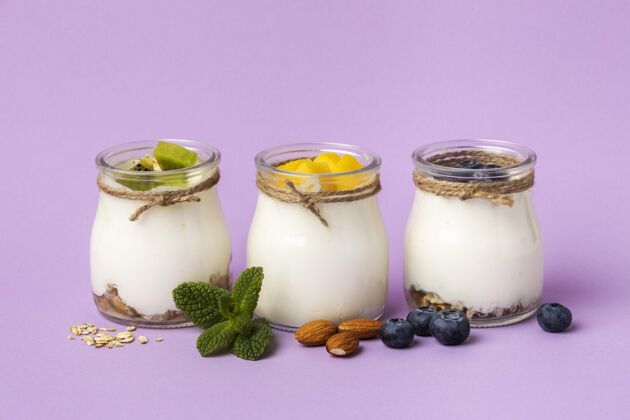 酸奶各种美味的酸奶早餐乳制品新鲜分类