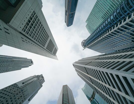 天际线新加坡中央商务区的摩天大楼市中心未来银行和金融