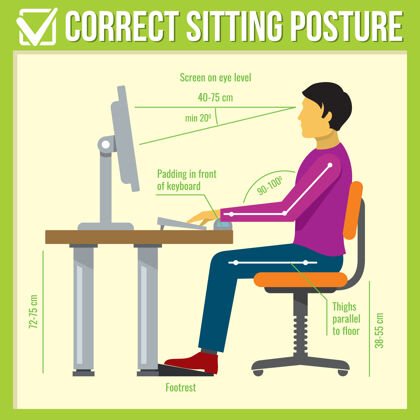 预防正确的坐姿右椅子姿势