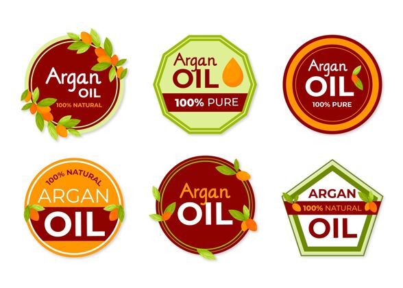 健康有机平面argan油徽章套装治疗公式油