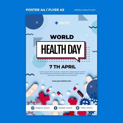 健康专业人士世界卫生日海报模板模板医疗保健印刷模板