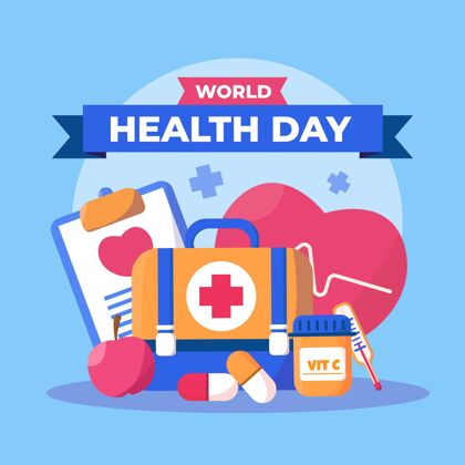 全球世界卫生日插图平面平面设计4月7日