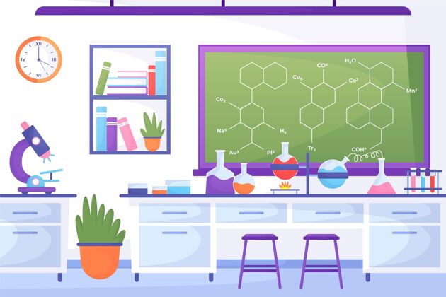 实验室带木板的平坦实验室研究科学科学