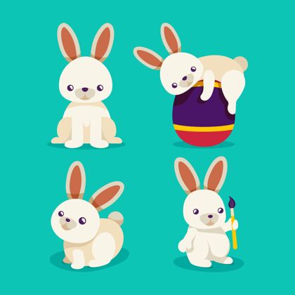 分类复活节兔子系列设置包教