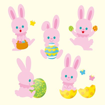 兔子复活节兔子系列庆祝纪念单位