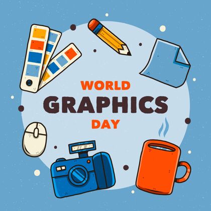 世界图形日手绘世界图形日插画传播设计图形日庆典
