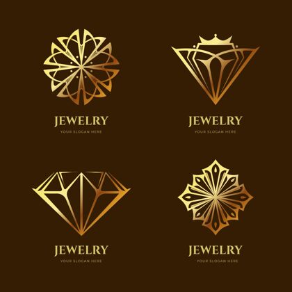 商标金色渐变珠宝标志系列企业企业标识套装