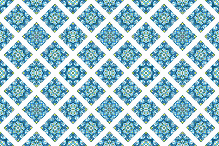 曼荼罗几何无缝图案 圆形元素东方伊斯兰花卉