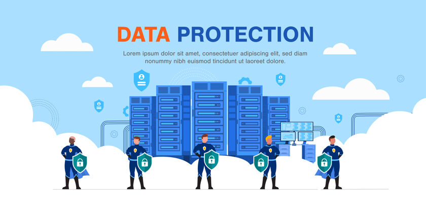 技术全球数据安全 个人数据安全 网络数据安全在线概念说明 互联网安全或信息隐私保护数据业务数字