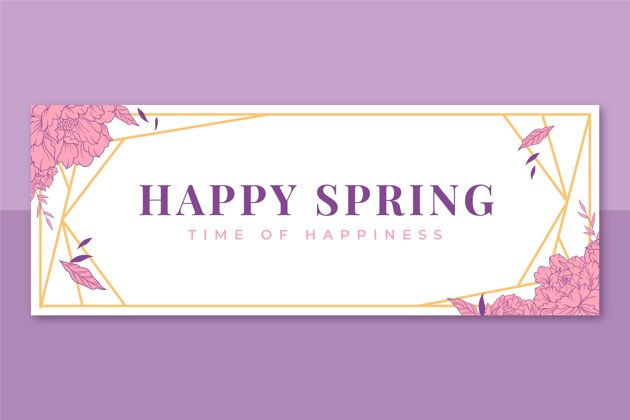 春天的季节花朵优雅春季脸谱封面封面春天的时间封面模板