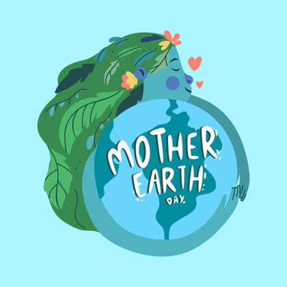 地球日卡通地球母亲节插画卡通庆典4月22日