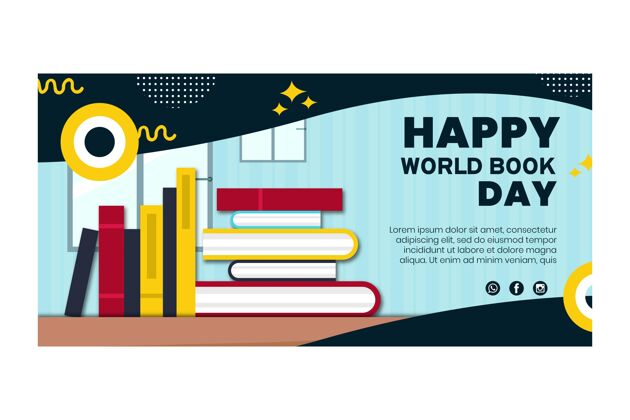 卷世界图书日庆祝横幅模板阅读情报图书日