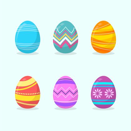 选择彩色平面装饰复活节彩蛋收藏华丽设置鸡蛋