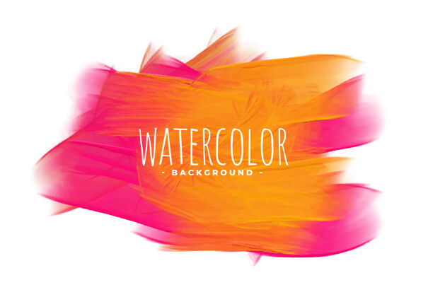墨水抽象水彩背景在粉红色和橙色阴影抽象阴影垃圾