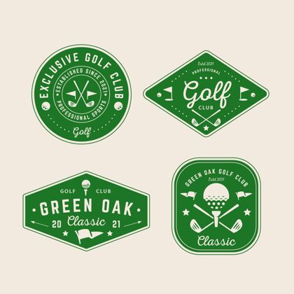 Logo模板复古高尔夫标志系列GolfLogoVintage商标