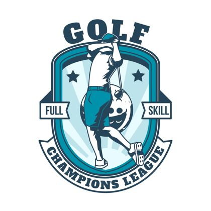 徽章详细复古高尔夫标志模板GolfLogoHallmarkVintageLogo