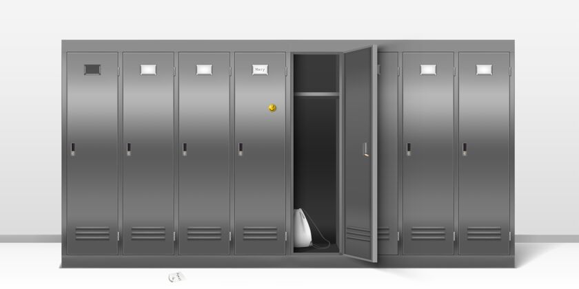 门钢制储物柜 学校或健身房更衣室金属柜改变保持里面